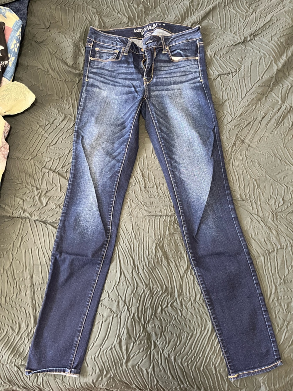 American Eagle Skinny Jeans Dark Wash Next Level Stretch Size 4 Long